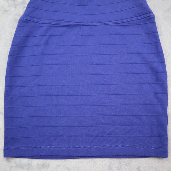 Basic House Skirt Womens M Blue Straight Pencil Knit Solid Elastic Waist Pull On - Picture 8 of 14